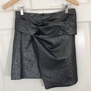 NWOT Metallic Wrap Asymmetrical Skirt  Size S